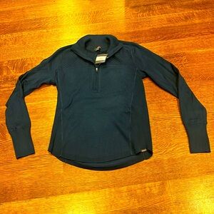 Eddie Bauer Teal blue ladies 1/4 zip sweater size sweater Med, NWT